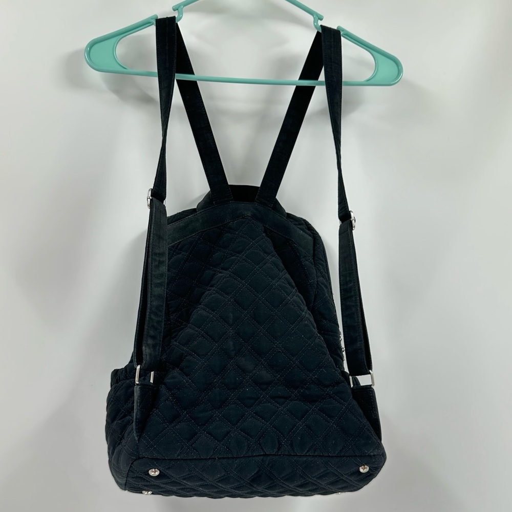 Vera Bradley Black Quilted Campus Back-pack Microfiber - Picture 4 of 14